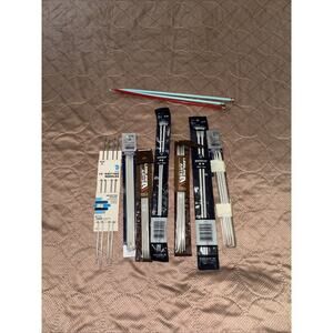 Knitting Needles Lot Different Colors And Sizes 2 4 5 6 Plastic Metal Most New